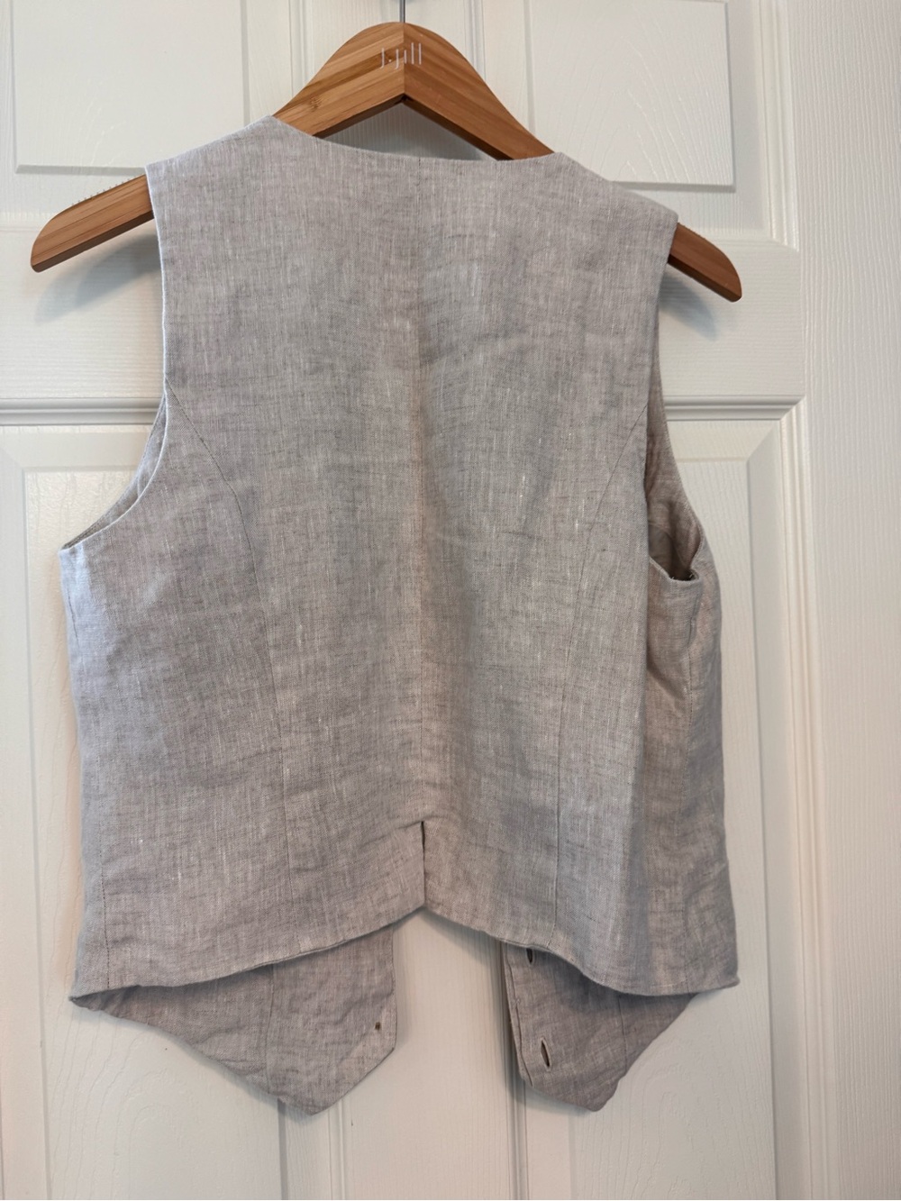 Madewell Light Gray Linen Blend Vest - Picture 2 of 3